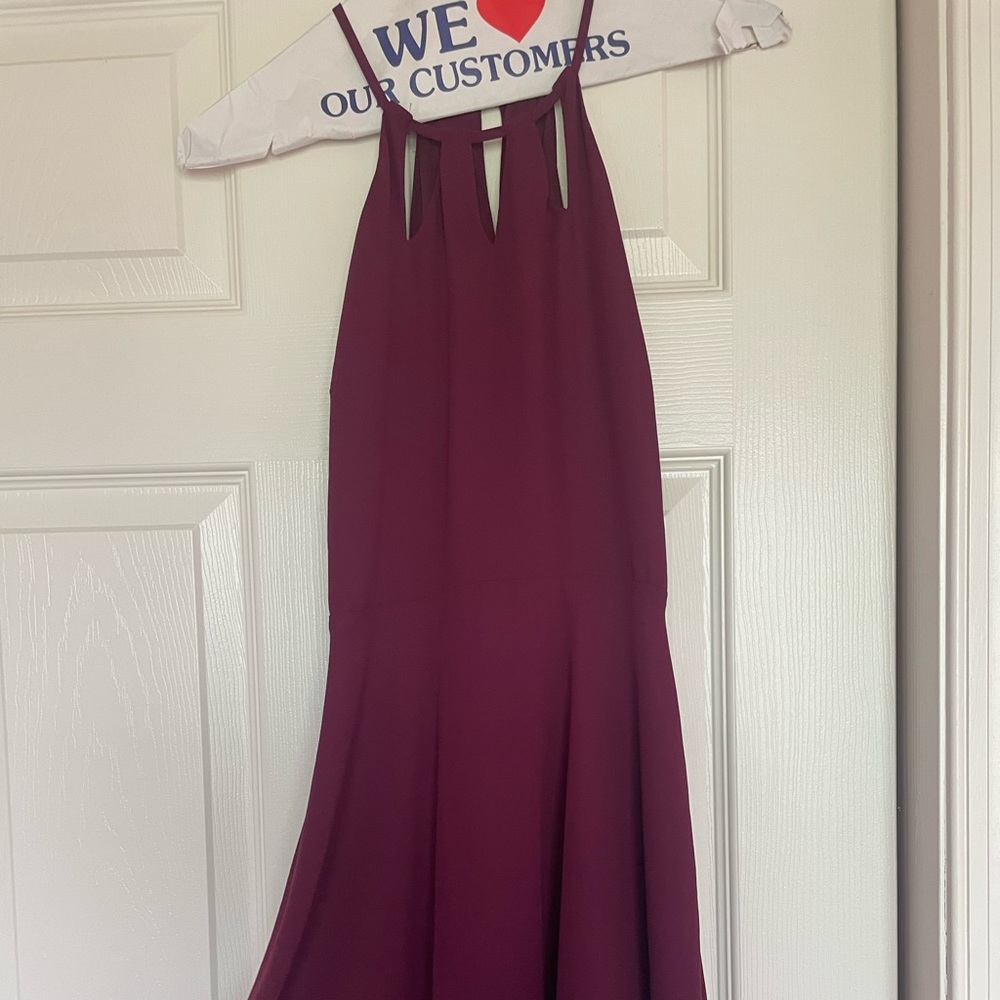 Maroon halter neck dress